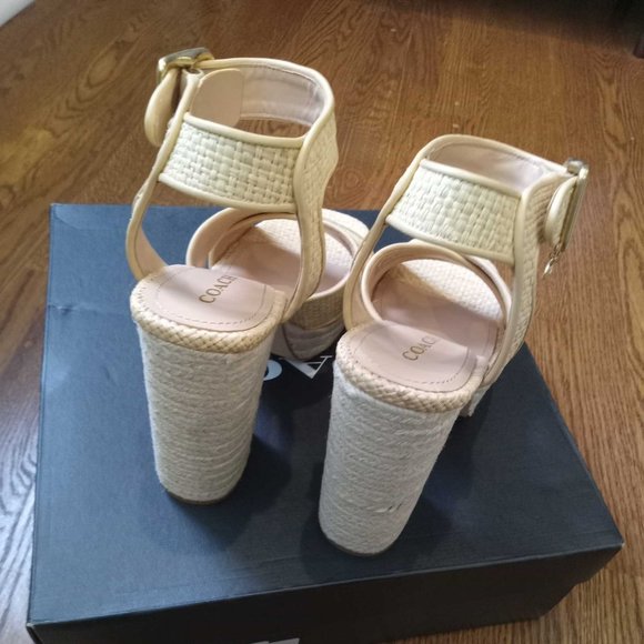 Coach Nelly Raffia Sandal, Natural, New in Box - Picture 4 of 4